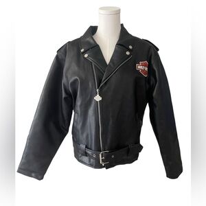 Harley Davidson Jacket Youth Leather Size 14 Biker Unisex